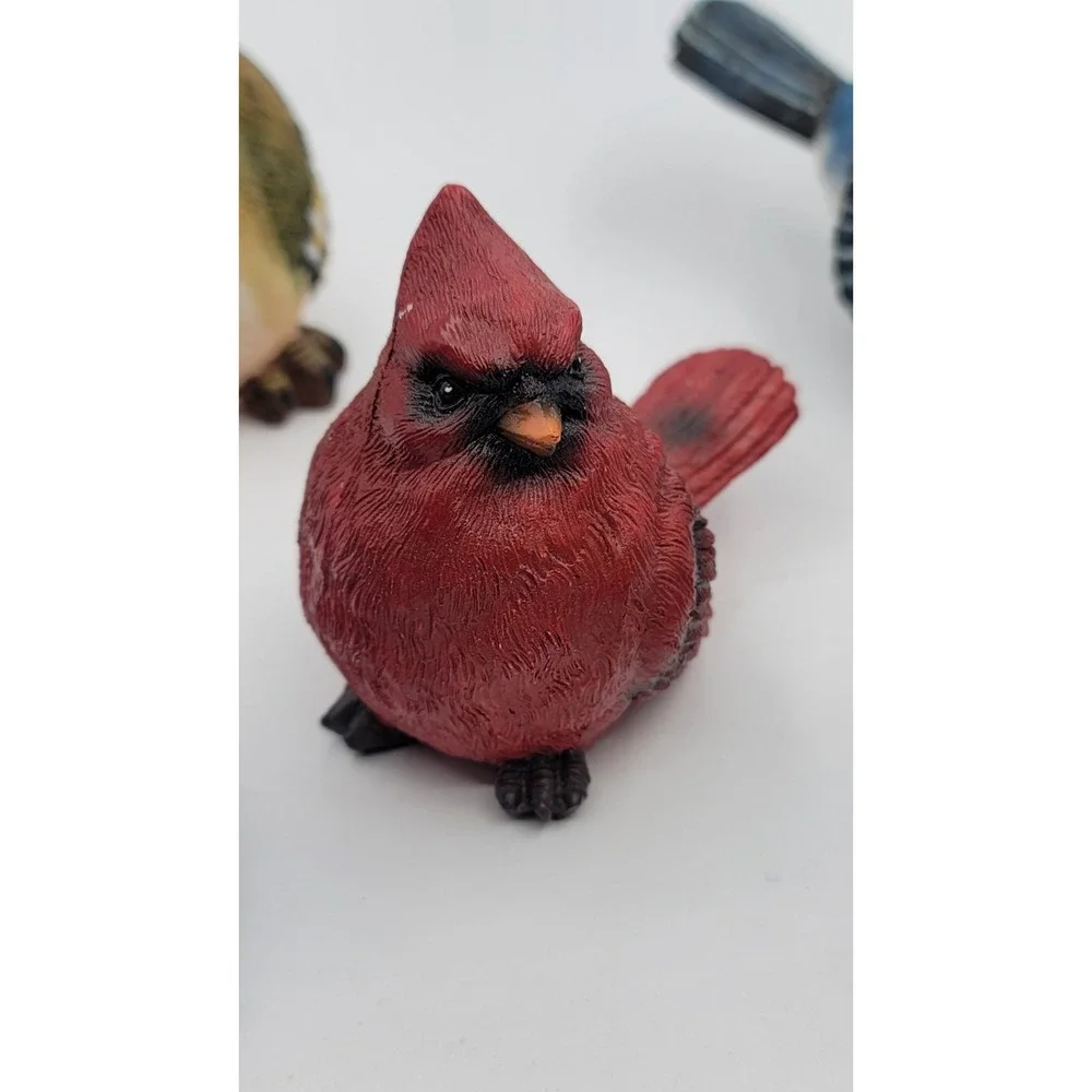 Set Of 5‎ Lovely Resin Colorful Bird Blue Figurines Cardinal Warbler